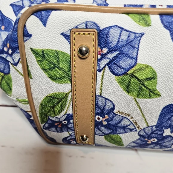 Dooney & Bourke Blue Bougainvillea Floral Handbag - Picture 7 of 15